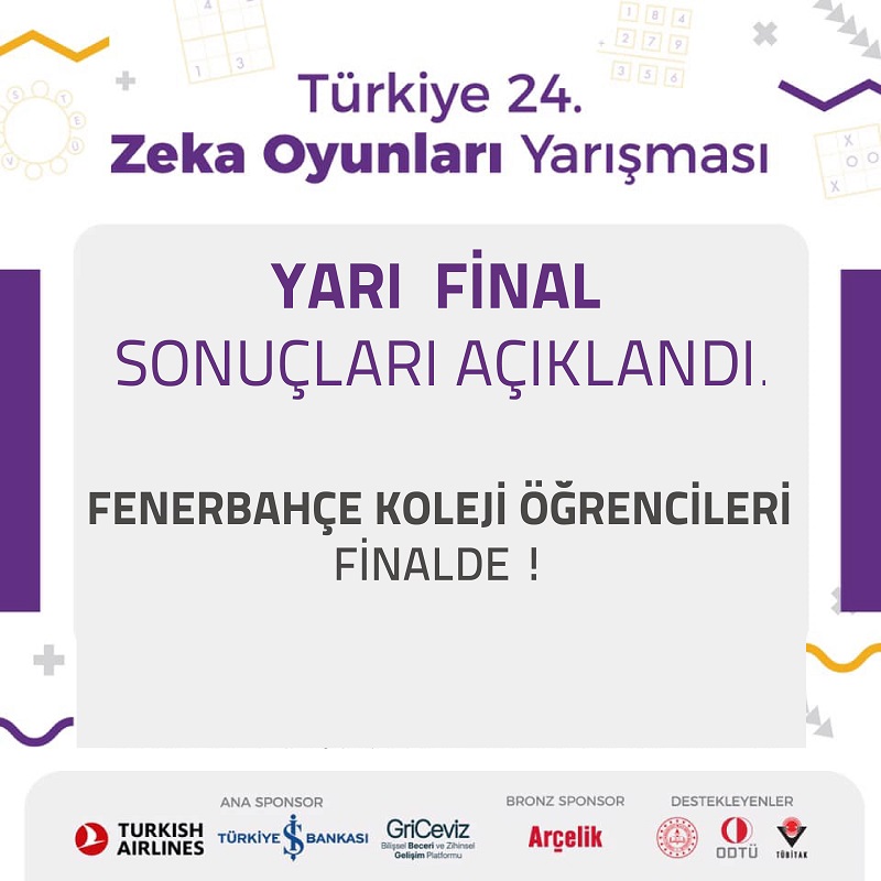 Öğrencilerimiz Türk Zeka Vakfı 24. Zeka Oyunları finalinde.